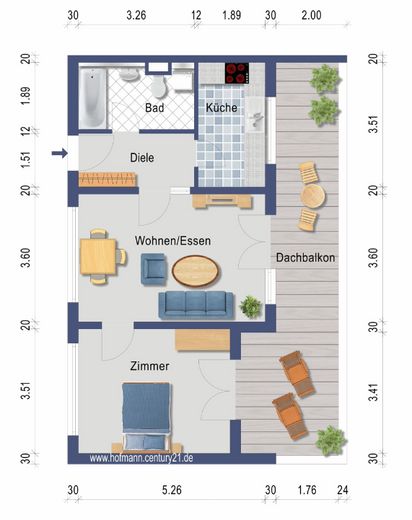 WOHNEN MIT WEITBLICK – STILVOLL, MODERNISIERT UND ZENTRUMSNAH IN RHEINFELDEN – Grundriss
