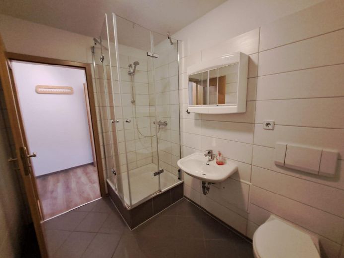 Modern und Gemütlich, Pendlerwohnung, 1-Raum Appartement im Denkmalhof, komplett ausgestattet – Bad mit Dusche