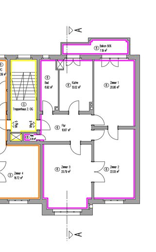 Zonder makelaarscourtage! 3-kamerappartement in een oud gebouw (ca. 102 m²) incl. balkon en garage in de Südweststadt – Grundriss Wohnung