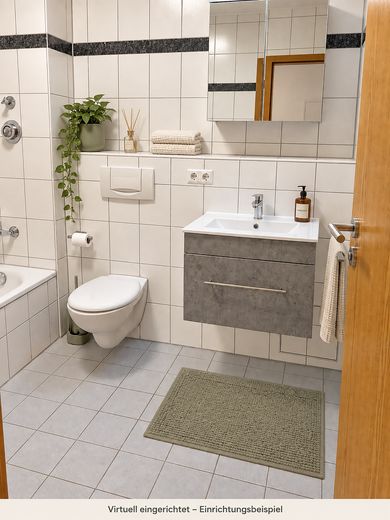 Licht 2-kamerappartement met inbouwkeuken, balkon en parkeerplaats in de ondergrondse garage – Bad Beispiel