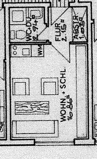 Appartamento monolocale parzialmente ristrutturato in una posizione residenziale molto richiesta! – Grundriss