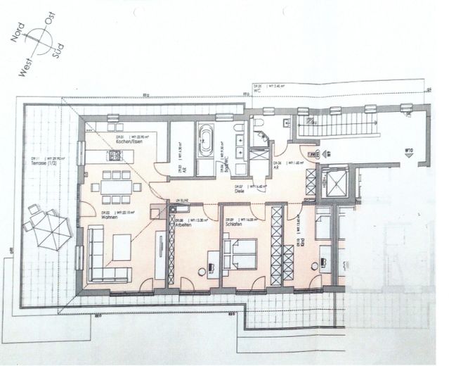 PROVISIONSFREI! Exklusives 4-Zimmer Penthouse in ruhiger Lage in Rosenheim Süd – Grundriss