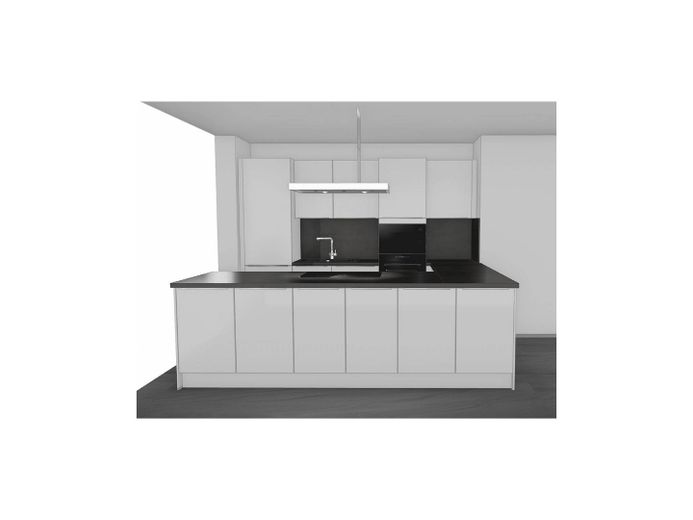 Modern 4-kamerappartement met balkon en badkamer met daglicht – Bsp Bild der Küche