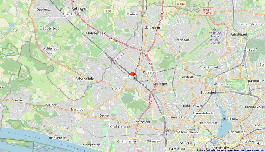ZWEI ZUSAMMENLIEGENDE GRUNDSTÜCKE IN HAMBURG-EIDELSTEDT - FÜR MEHRFAMILIENHAUS, S-BAHN FUSSLÄUFIG! – Lageplan