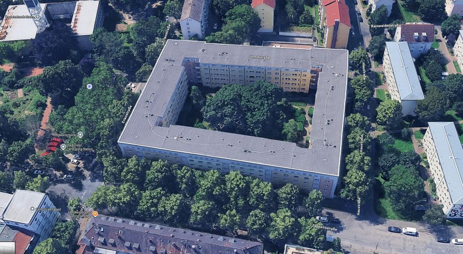 First occupancy after complete renovation: Modern shared apartment rooms (all-inclusive 550€) – individually or as a group of 4 – Luftbild
