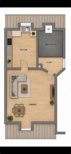 Vermietete Kapitalanlage in Innenstadtnähe – Grundriss