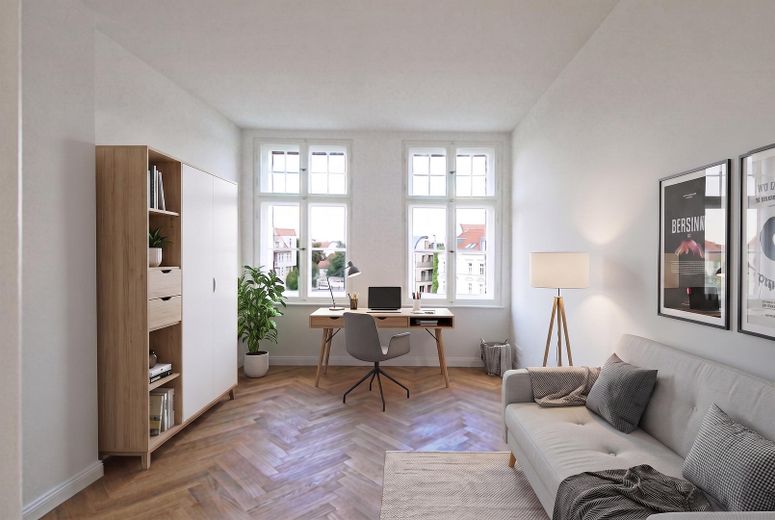 Vivienda moderna con apariencia histórica - Piso en propiedad completamente renovado - directamente del propietario – Raum 3 - virtuell möbliert