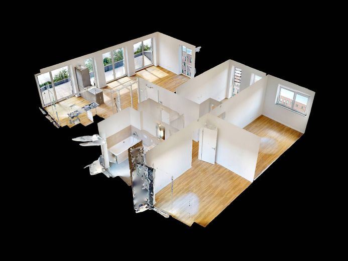 Wohntraum in Rissen: Exklusives 4-Zimmer-Penthouse mit eigenem Lift und weitläufiger Dachterrasse – 3D-Ansicht Grundriss