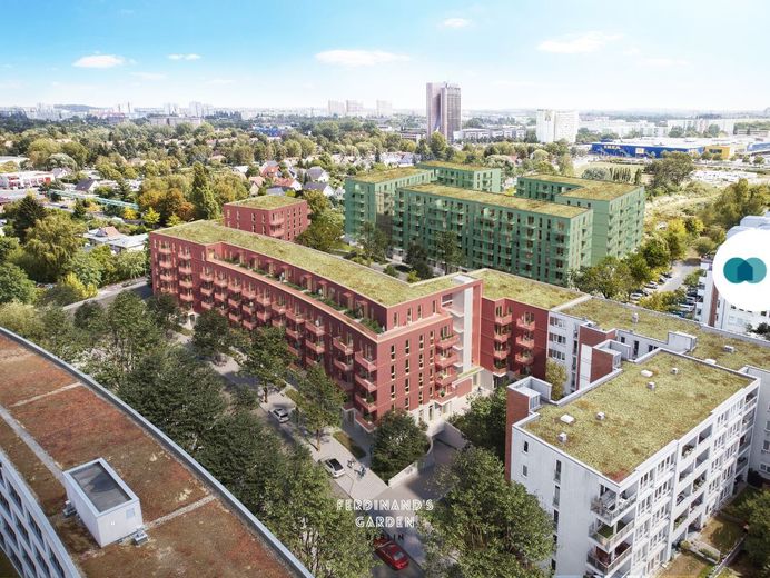 Geräumige 2-Zimmer-Wohnung mit EBK und 2 BALKONEN im Neubauquartier 'Ferdinand's Garden' – Außenansicht II