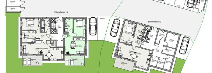 Grundriss Haus 1 + Haus 2