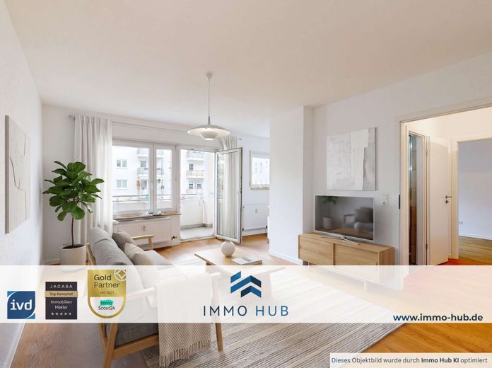 ++ Frisch renoviert | bezugsfrei | | Balkon  &  Einbauküche! Charmante 2-Zimmer Wohnung in Leipzig ++ – 6247723-LFNd4KvvmrMNoDX5a8EkRTmY-wohnzimmer.jpg