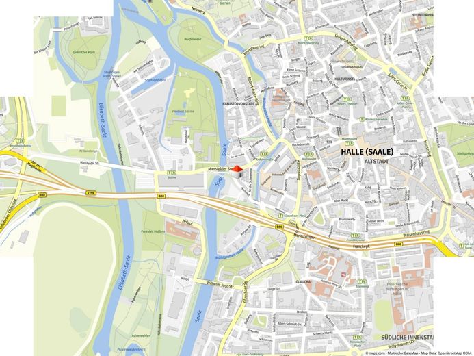 1-Raumwohnung mit Einbauküche in zentraler Lage! – Geolyzer Kartenausschnitt
