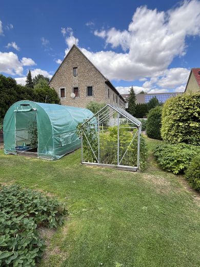 Vendo una tenuta agricola ristrutturata con cura a 8 km da Weimar – Rückansicht Gewächshäuser