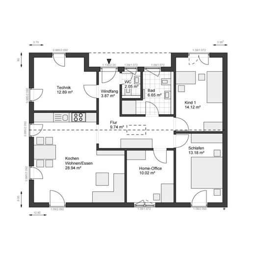 Zukunftssicher bauen - effizient, nachhaltig, wertbeständig. – Grundriss EG