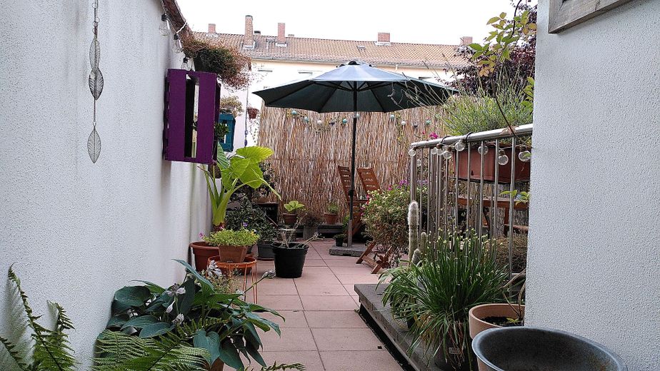 Großzügige Wohnung mit Hinterhof-Terrasse in Bahnhofsnähe – Terrasse