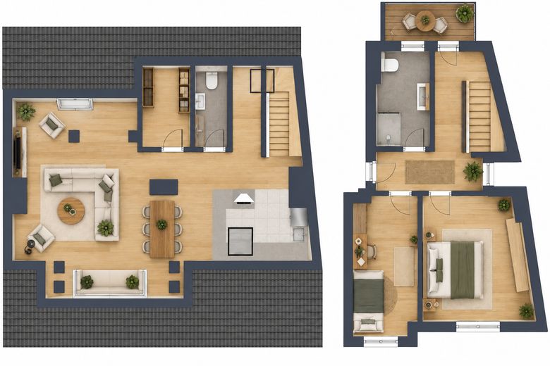 Ekskluzywne mieszkanie dwupoziomowe o wyjątkowej architekturze, wysokim standardzie i widokiem na zamek – Zdjęcie 22
