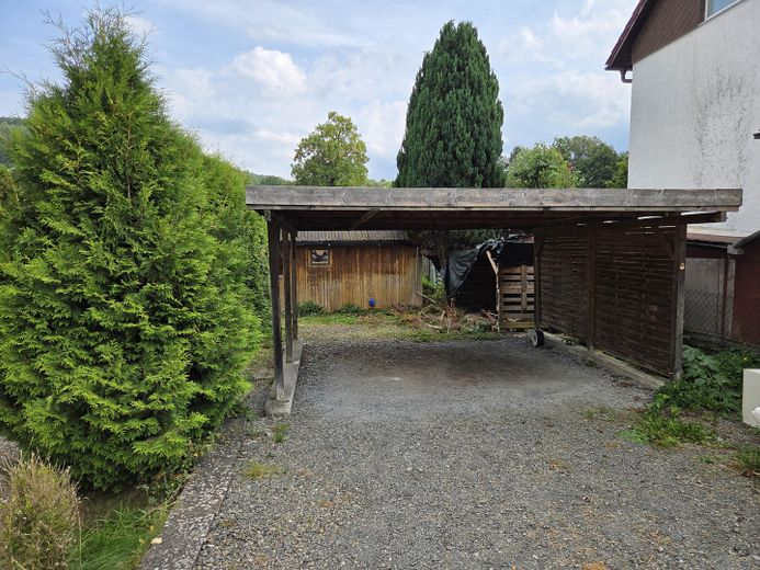 Einfahrt Doppelcarport Rechts