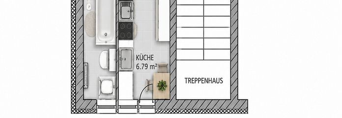 Harika yenilenmiş, geniş balkonlu ve muhteşem manzaralı 2 odalı daire – Thum – Grundriss