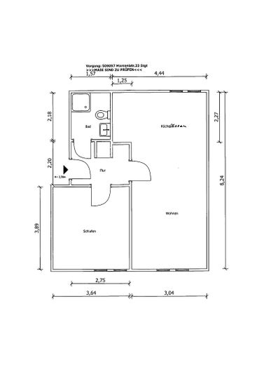 Von PRIVAT _  Komplettsanierung 2021, 2,5 ZW, DG, S-Zuffenhausen, nahe Stadtpark, S-Bahn + A81 – Grundrissplan