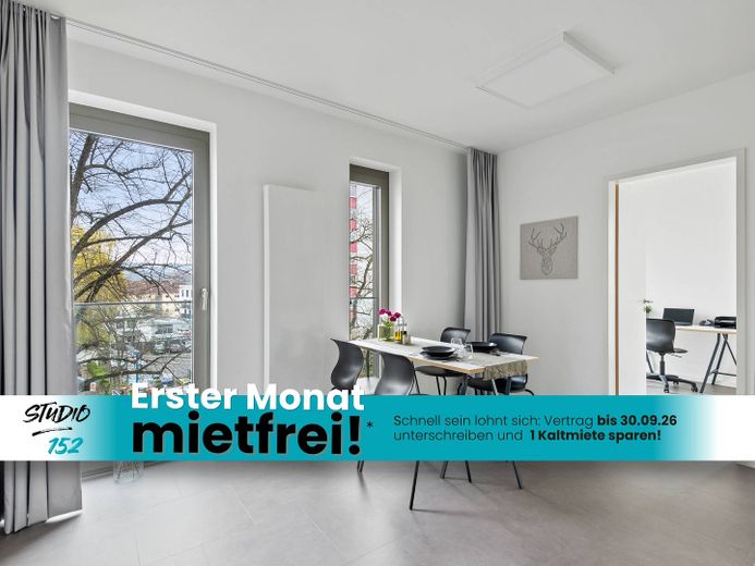 STUDENTS ONLY: Studio 152 - 2er-WG mit EBK, ALL-IN-MIETE, UVM. im Wiesbadener Rheingauviertel – Ansicht I: Wohn- und Essberei…
