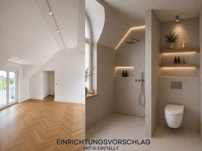 Provisionsfrei: Exklusive 4 Zimmerwohnung mit außergewöhnlicher Architektur – Einrichtungsvorschlag