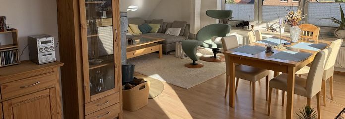 Blick in Wohn- Essbereich