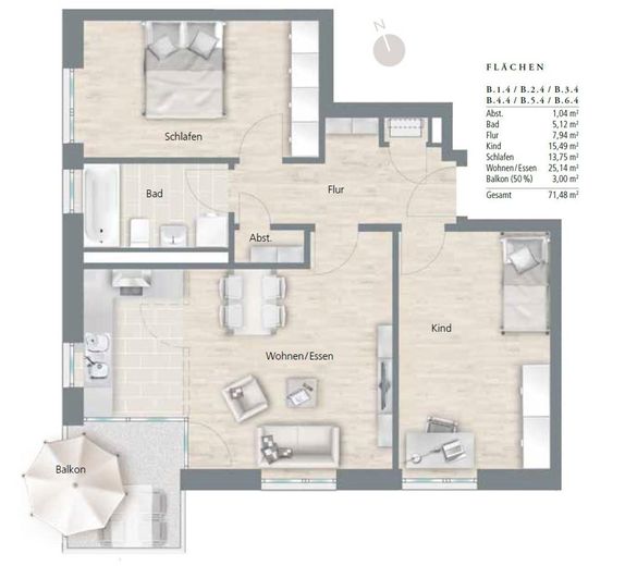 PROVISIONSFREI: Moderne 3-Zimmer-Wohnung mit Balkon im Candis-Viertel – Foto 15