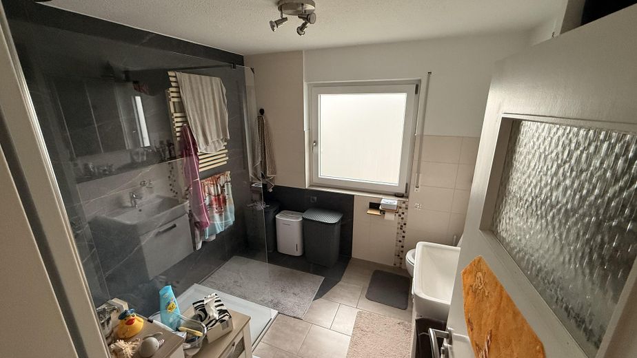 Klimatisiertes Raumwunder: Renovierte 4-Zimmer-Wohnung mit 2 Balkonen & 2 Garagen – Bad 1/2