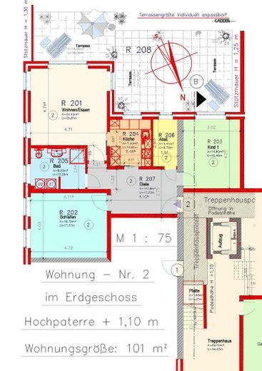 Ditzum: barrierefreie 3-Zimmer-Wohnung mit großer Terrasse – Wohnungsgrundriss-WE_02