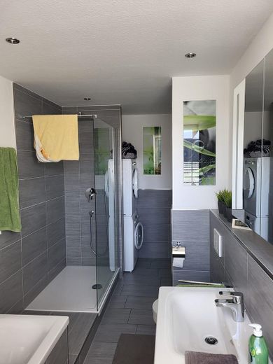 Light-filled 3.5-room maisonette apartment in Nordstadt/Gärten h.d.Veste – Blick zum Eingang des Bads