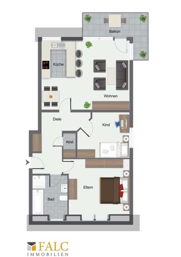 Kapitalanlage im Paket: 4 vermietete Wohnungen mit 4 Garagen und Stellplatz – Obergeschoss rechte Wohnung