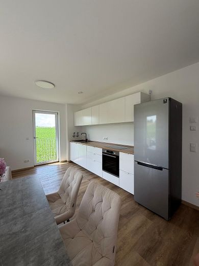 Wunderschöne 3,5-Zimmer-OG-Neubauwohnung in Randlage in Heldenstein – Wohnen/Küche/Essen