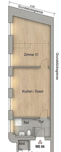 Erstbezug frisch renovierte 2-Zimmer Wohnung in Inrath-Kliedbruch – Grundriss