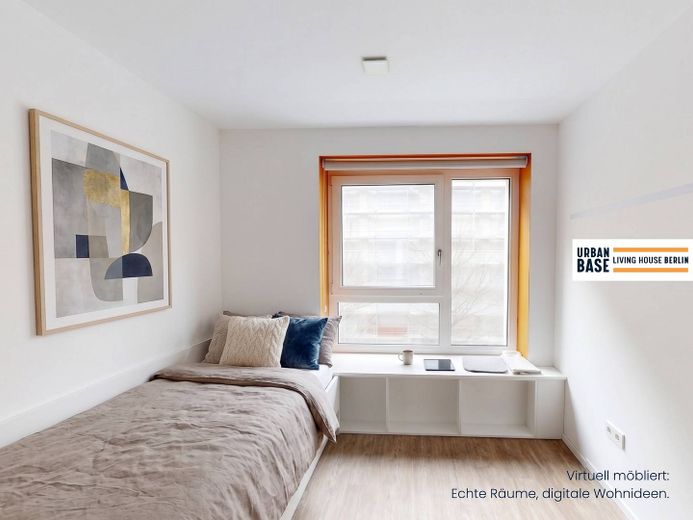 Dein perfekter Studienstart mit URBAN BASE: Möbliertes WG-Zimmer mit ALL-IN-MIETE uvm. in Berlin-Oberschöneweide – Ansicht I: Wohn- und Schlafbe…
