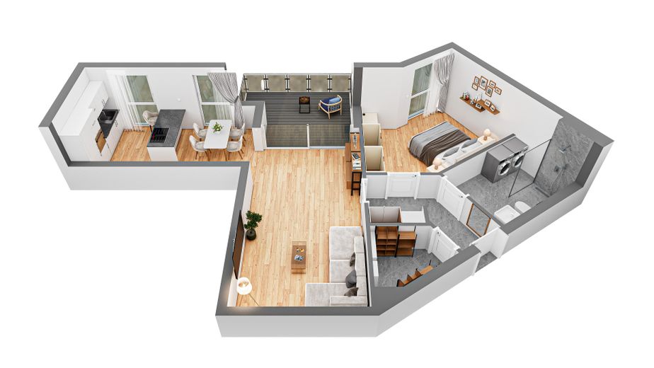 Mehr Raum für Ihre Träume: A+ 2-Zimmer-Traum im Herzen von Hamm! Aufzug, Balkon & Premium-Design – Grundriss 2 Zimmer Große Whn.