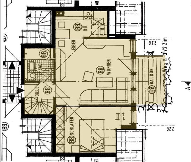 Helle gepflegte Maisonette-Wohnung – Untere Ebene