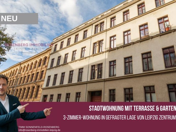 3-Raum-Stadtwohnung mit Terrasse, 
Gartenanteil & Hochparterre-Flair in Leipzig Zentrum-Südost – फोटो 1