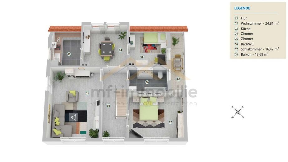 1-2 Familienhaus in ruhiger Lage 182 m2 in Grasleben, Mietkauf möglich – Grundriss OG