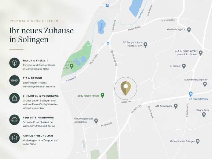 Атмосфера будинку замість квартири 108,5 м² комфорту для життя з каміном 2 балконами та сучасною кухнею в Solingen-Wald – Фотографія 40