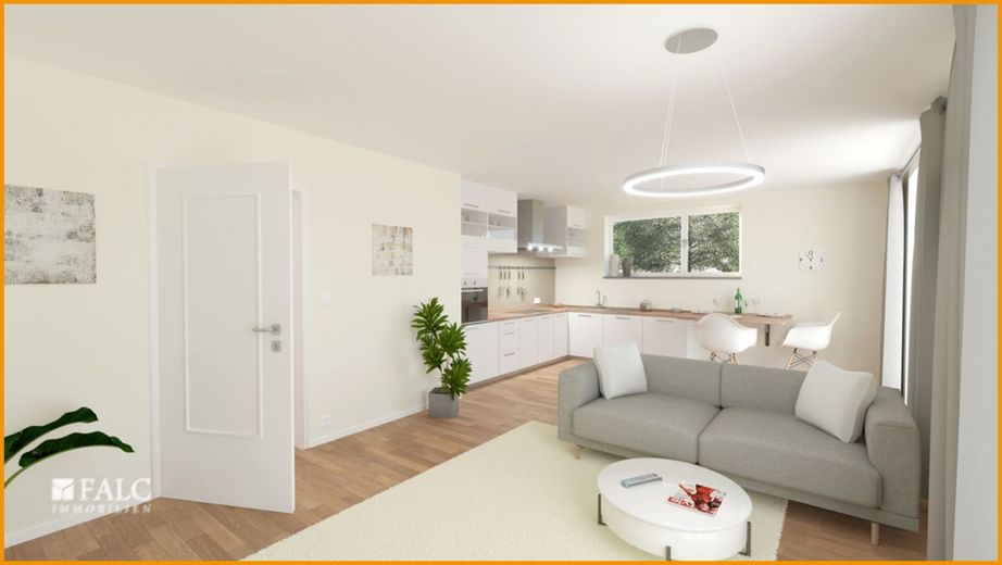 Charmante Erdgeschosswohnung mit Gartenanteil - Erstbezug! – Einrichtungsbeispiel Wohnen / Küche