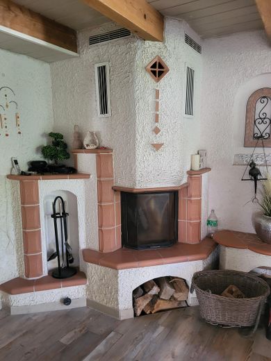 Exclusive detached house near Norddeich with pool, sauna, horse keeping – Kamin 