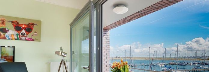 Aussicht Balkon Jachthafen
