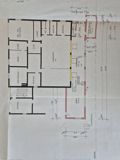 Gewerbefläche zu vermieten für Lager-/Produktion-/Verkauf – Grundriss Gewerbefläche EG
