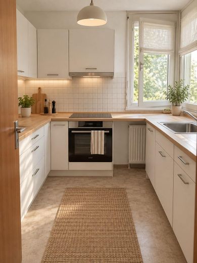3-Zi-Gartenwohnung mit Terrasse und TG – ab sofort frei – KI Küche