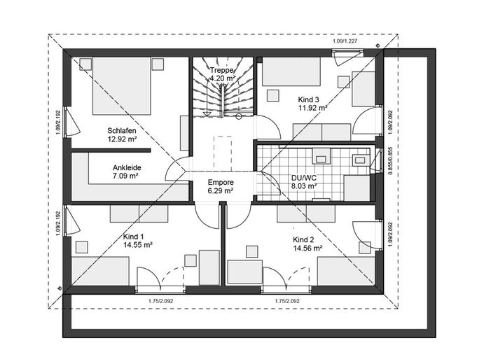 Minimalistisch oder voller Persönlichkeit? Du entscheidest! – Grundriss OG