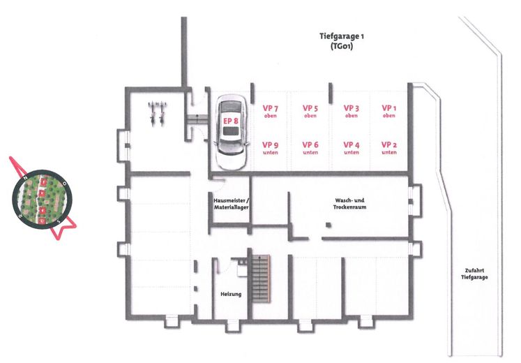 VERMIETETE DACHGESCHOSS-WOHNUNG IN BEVORZUGTER LAGE – Tiefgarage, Keller