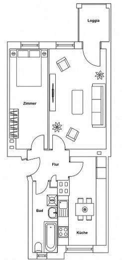 Herzlich Willkommen im Gertrudenhof! 1,5 Zimmer-Wohnung in Alt-Hohenschönhausen – Grundriss