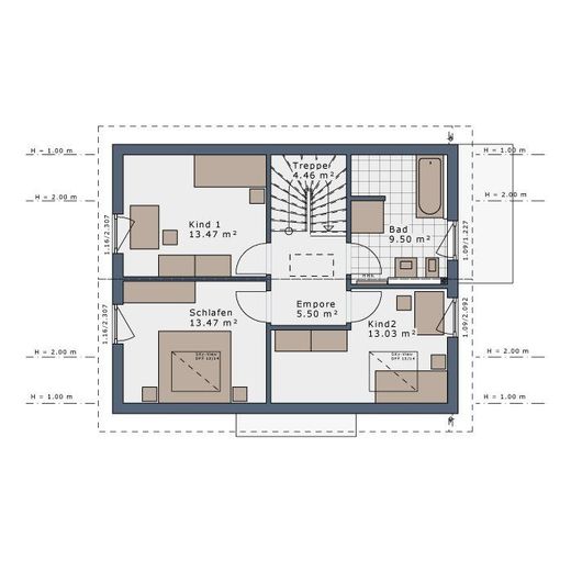 Die perfekte Wohlfühloase - Modernes Einfamilienhaus von Schwabenhaus – Oberrgeschoss