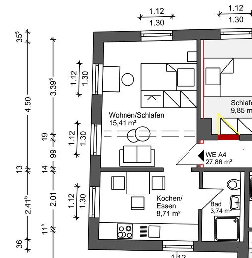 1- 2 Zimmer-Appartements - voll möbliert – Appartement A4 