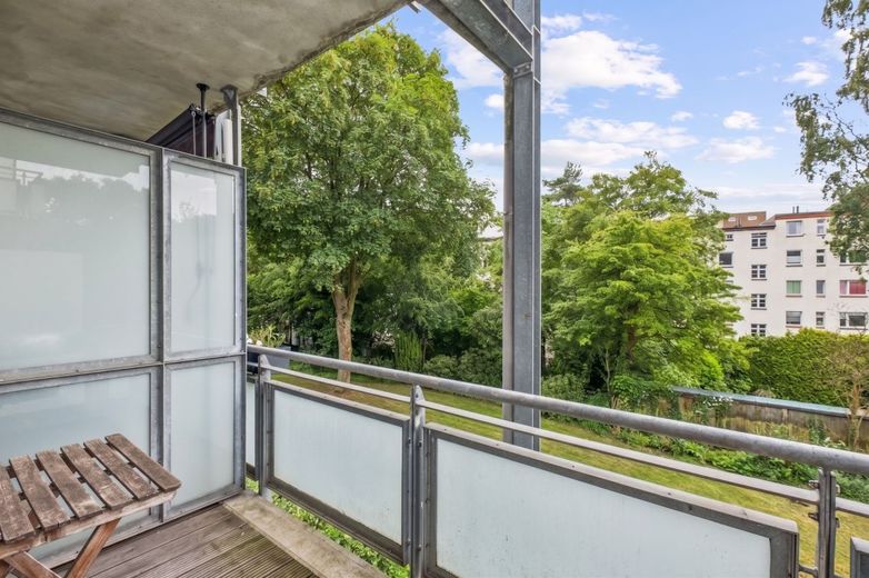 Kapitalanleger aufgepasst! Modernisierte &amp; Vermietete 2-Zimmer-Wohnung mit Balkon in Hamburg-Horn – Balkonausblick